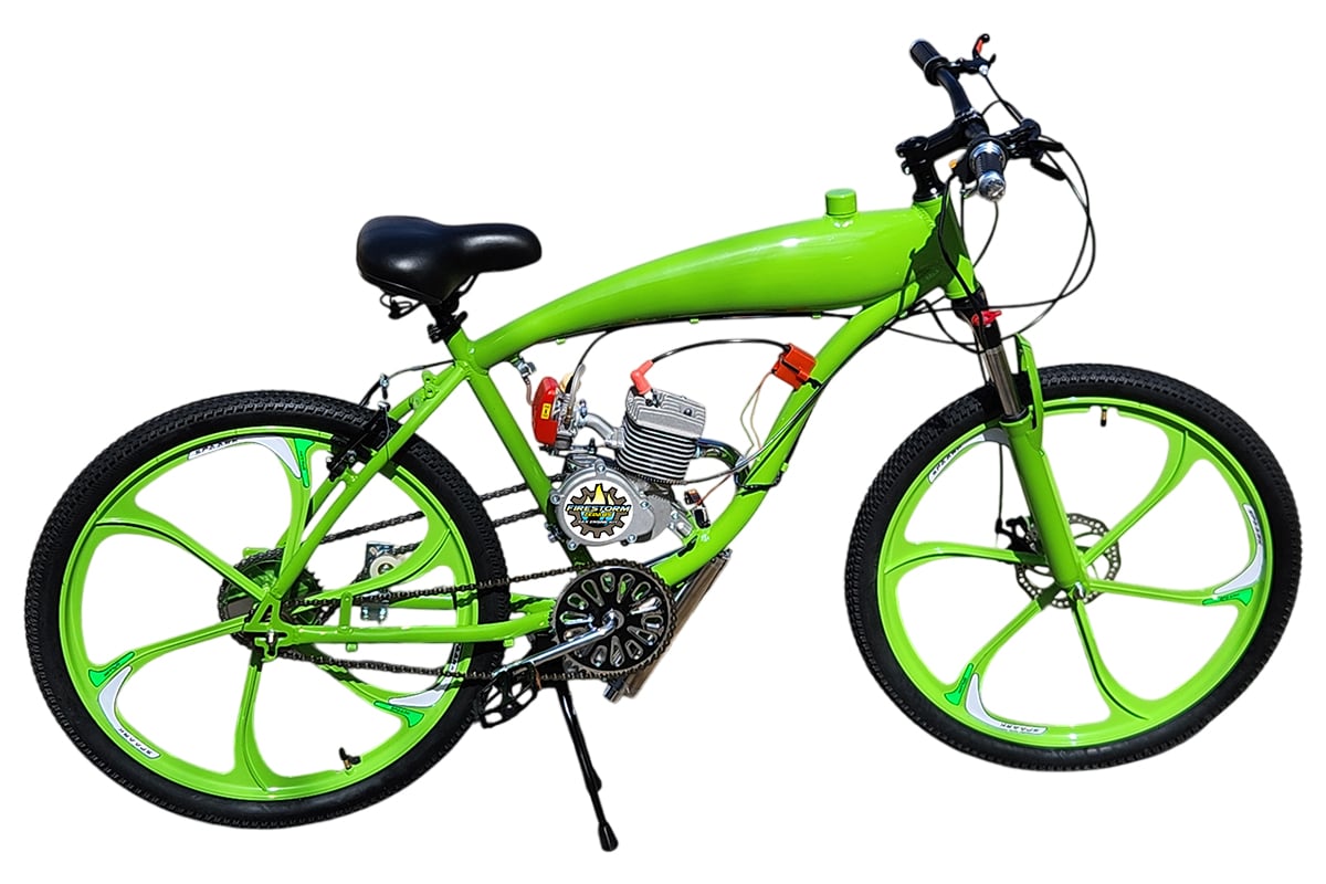 Green Screaming Demon Bicycle With Zeda 85 Installed