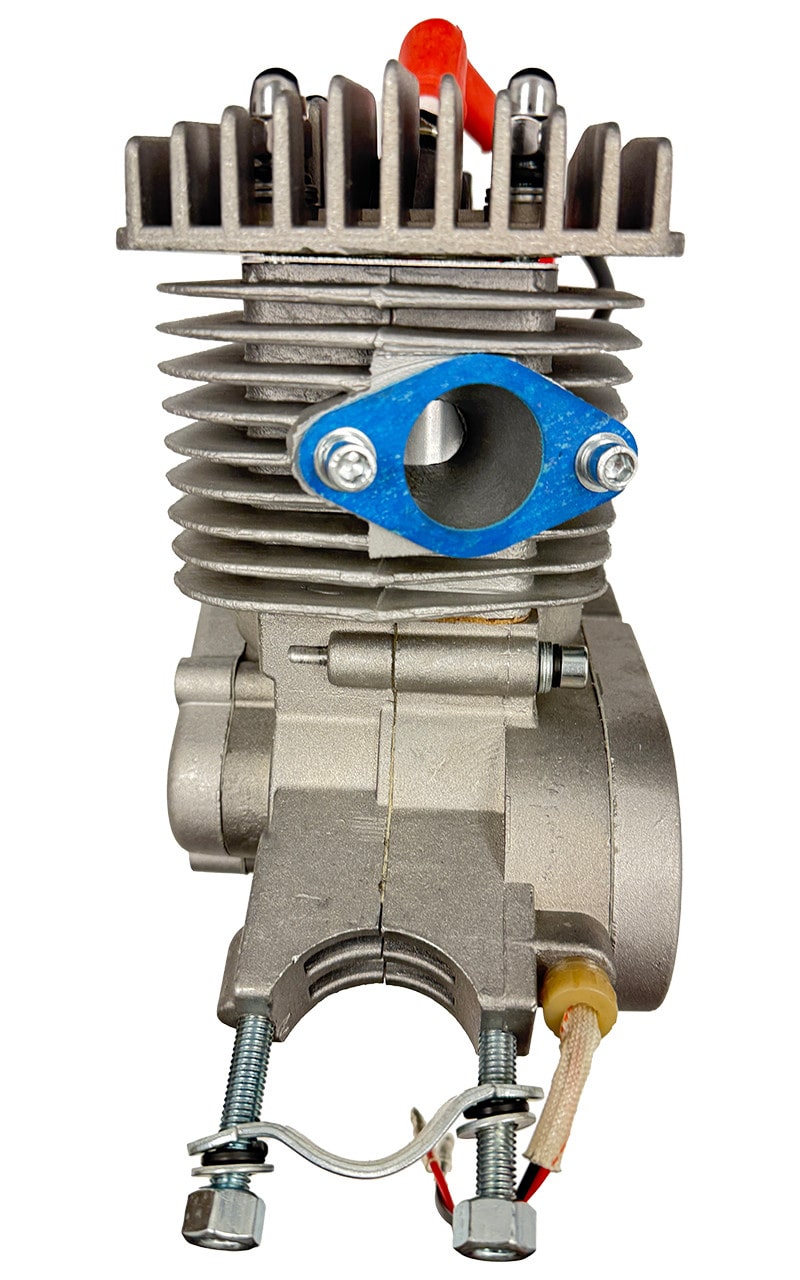 Close up view of the Zeda Firestorm Engine Carb Mount